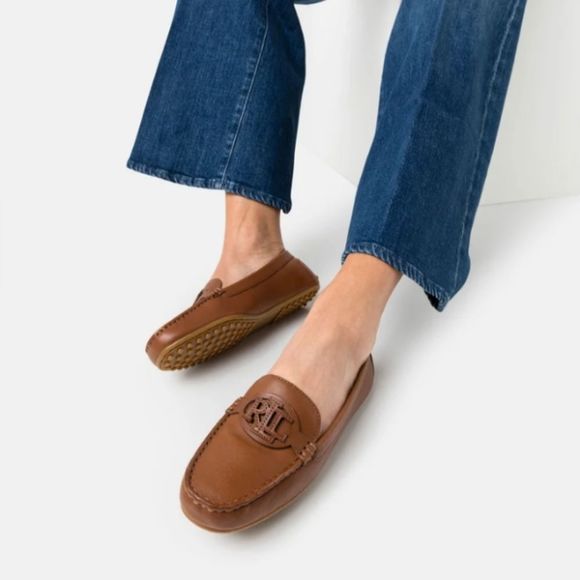 Ralph Lauren Brynn Burnished Leather Driver Shoes Size 6 B - Picture 3 of 5